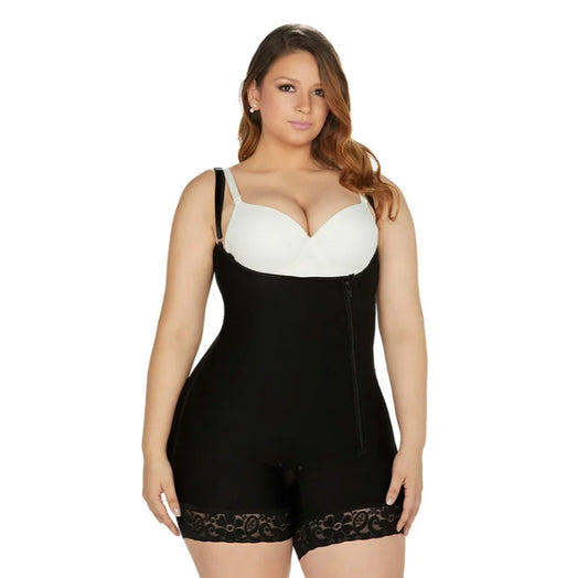 O-016 Faja media pierna con tiras negras Forma Tu Cuerpo